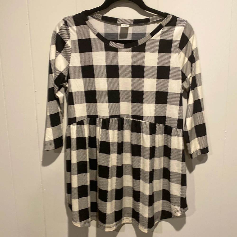 ‘Sew in Love’ buffalo plaid peplum